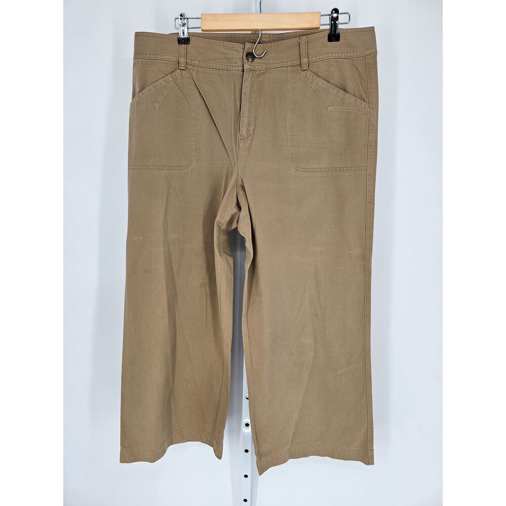 Lauren by Ralph Lauren Women's Tan High Rise Straight Leg Cropped Pant Size 14